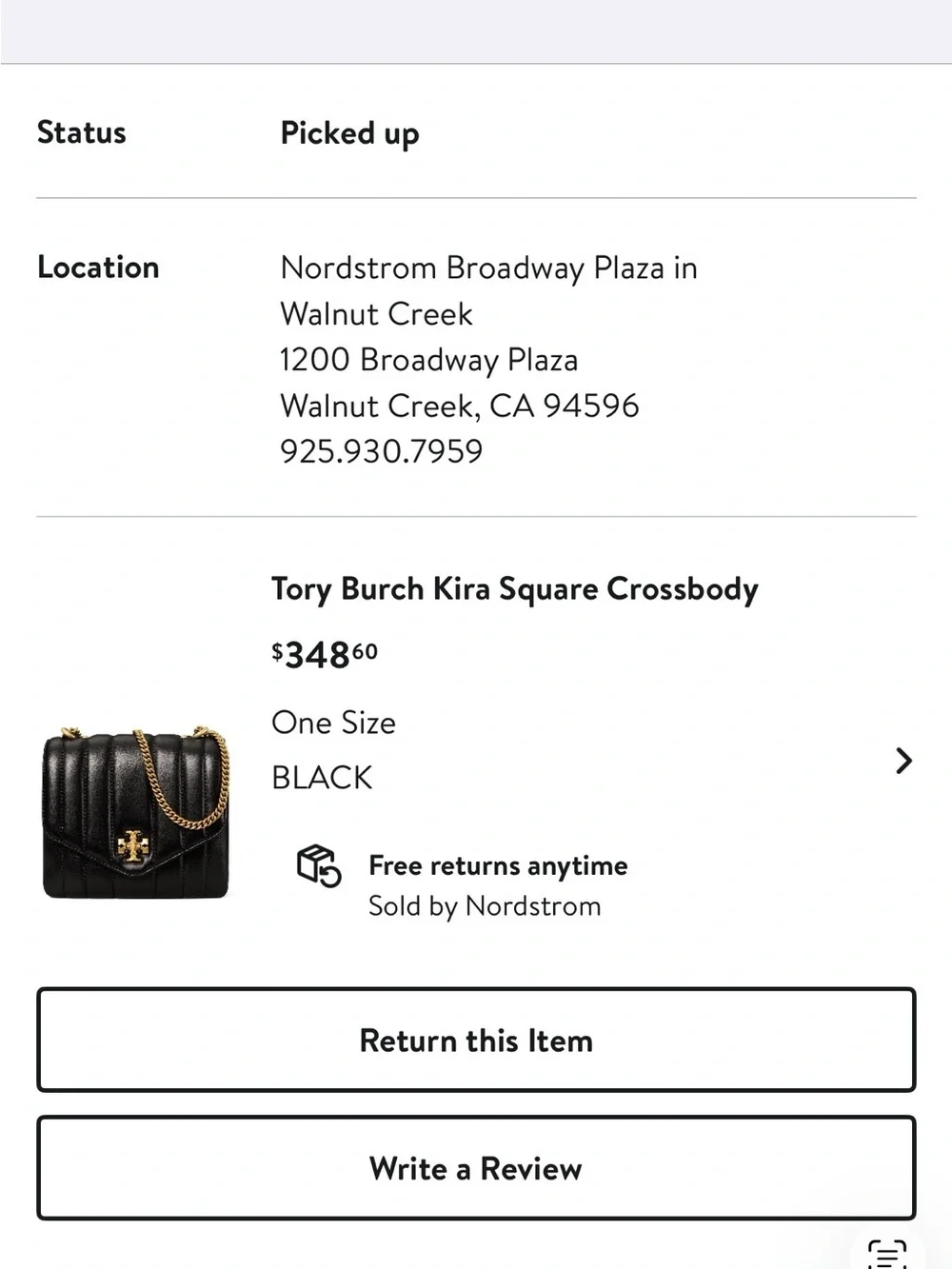 *Like New* Tory Burch Kira Square Quilted Leather Crossbody with Gold Chain